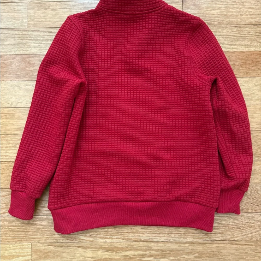 Women's Red Button-Up Pullover - Picture 6 of 6
